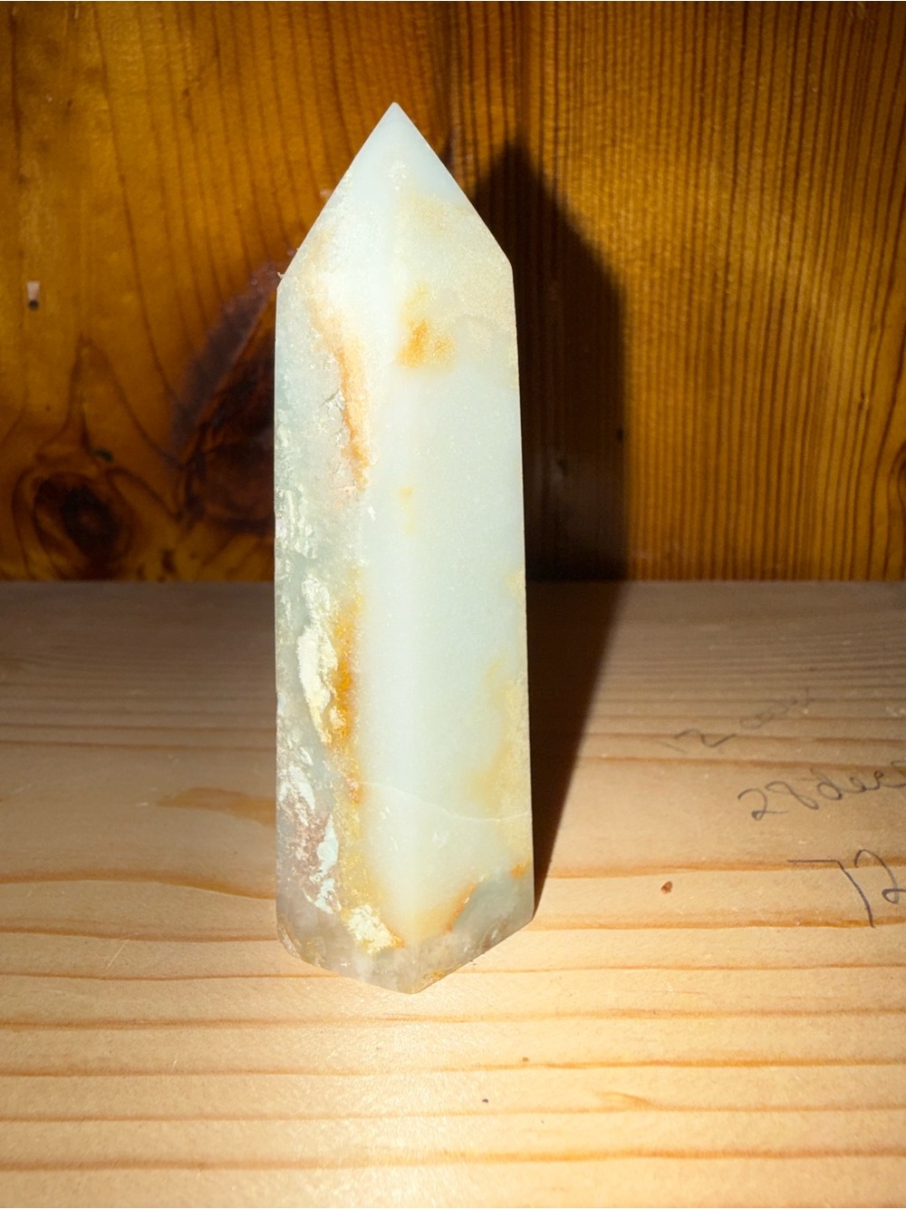 Polished Caribbean Calcite Crystal Tower - Picture 4 of 5